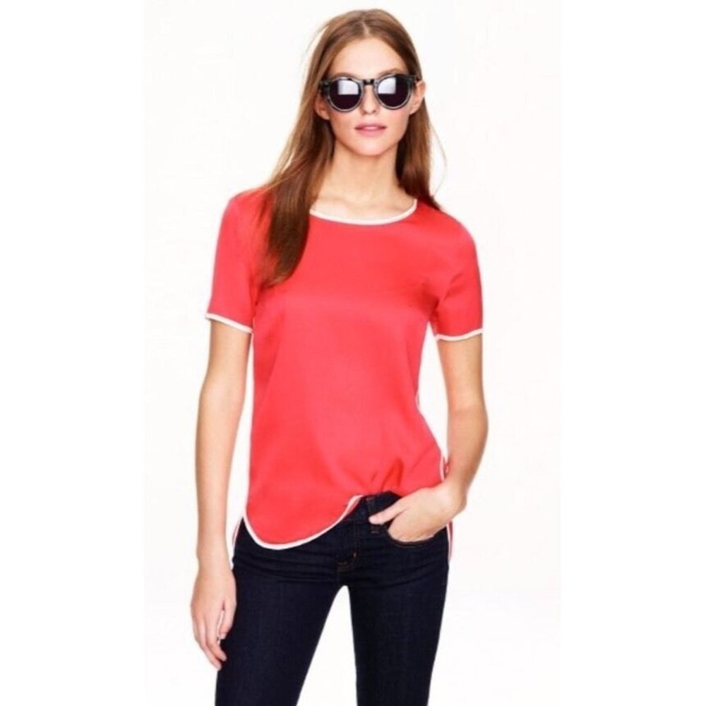J.Crew Tipped Silk Tee Size 12
